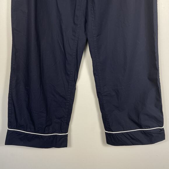 Quince 100% Organic Cotton Pajama Set Womens M Navy Button Up Drawstring Classic - Picture 14 of 16